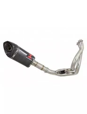 KLE 650 VERSYS 2015 - 2017 De Cat Ligne complètes + Tri Silencieux Ovale En Carbone + carbon Tip 250mm