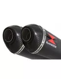Z1000 2010-2017  4-2 Tube de raccords & Silencieux Ovale Noir en Inox + Canules en Carbone 400mm