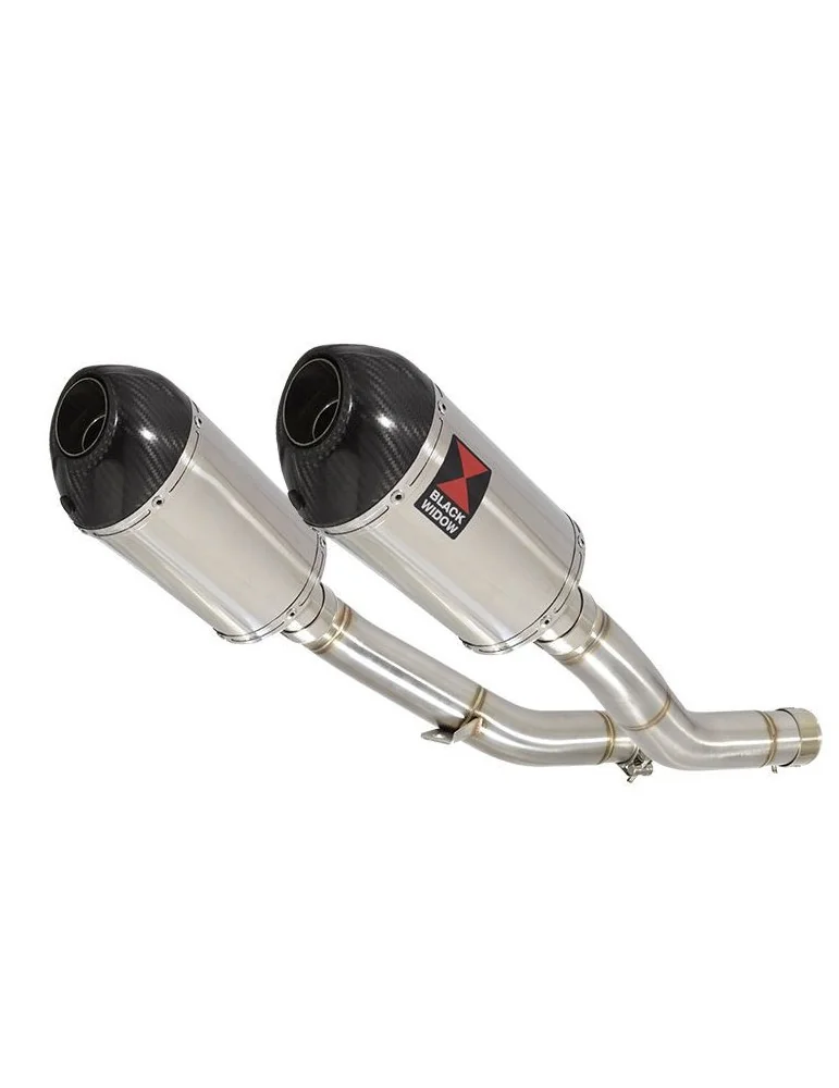 KAWASAKI Z1000 ZR1000A 2003 04 05 06 4-2 Silencieux Ovale En Inox + Canule en Carbone 200mm