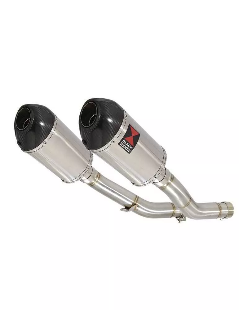 KAWASAKI Z1000 ZR1000A 2003 04 05 06 4-2 Silencieux Ovale En Inox + Canule en Carbone 200mm
