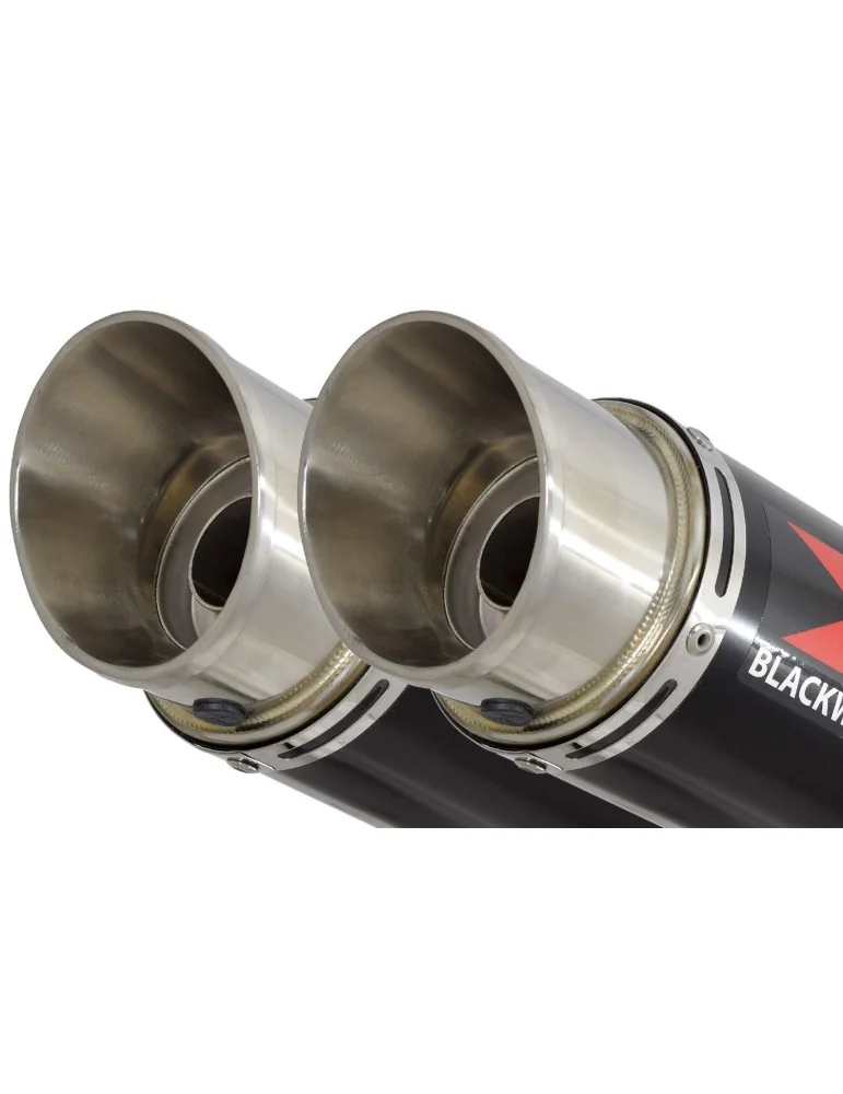 Z1000 2010-2017 4-2 Decata Ligne complète / Silencieux GP Style Rond Noir en Inox 360mm