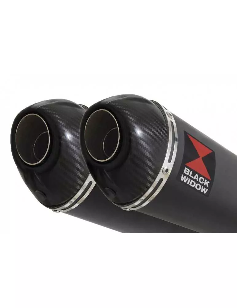 Z1000 2010-2017 4-2 Decata Ligne complète / Silencieux Ovale Noir en Inox & Canule En Carbone 200mm