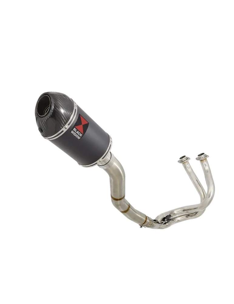 Ninja 650 2017 Decata Passage Haut Ligne complète + Silencieux Ovale Noir en Inox & Canule en Carbone 200mm