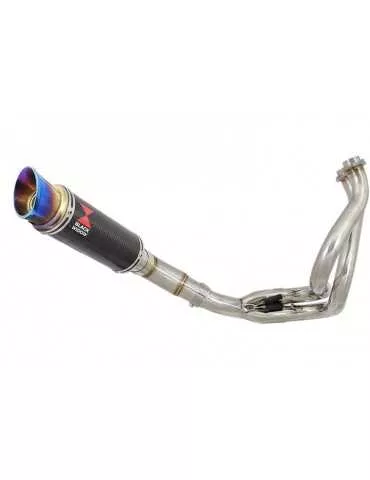KLE 650 VERSYS 2007-2014 De Cat Ligne complètes + Rond GP Style Carbon Fire Silencieux + Blue Stainless Tip 230mm