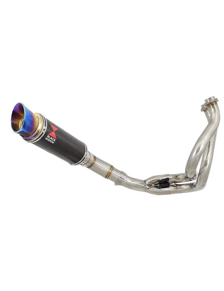 KLE 650 VERSYS 2007-2014 De Cat Ligne complètes + Rond GP Style Carbon Fire Silencieux + Blue Stainless Tip 230mm
