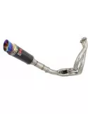 KLE 650 VERSYS 2007-2014 De Cat Ligne complètes + Rond GP Style Carbon Fire Silencieux + Blue Stainless Tip 230mm