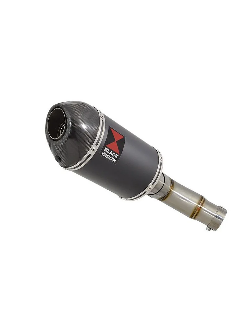 KLE 650 VERSYS 2007-2014 exhaust tube de raccord et Ovale Noir Silencieux En Inox + En Carbone tip 200mm