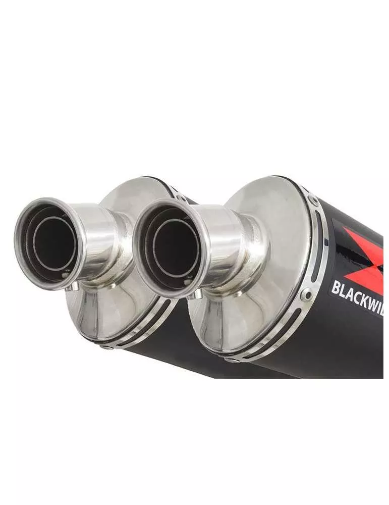 GPZ 500 S (EX500) 2-2 Exhaust Silencieux Kit & Rond Noir Silencieux En Inox 400mm