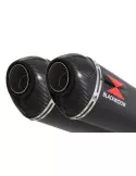 GPZ 500 S (EX500) 2-2 Exhaust Silencieux Kit & Ovale Noir Silencieux En Inox & Canule en Carbone 400mm