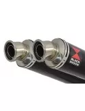 GPZ 500 S (EX500) 2-2 Exhaust Silencieux Kit & Rond Noir Silencieux En Inox 350mm