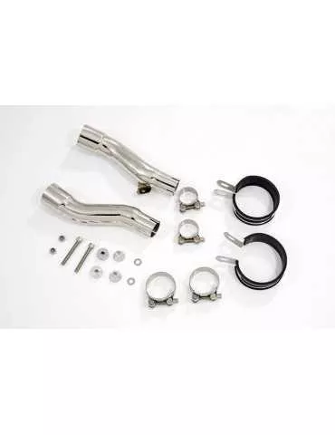 GPZ 500 S (EX500) 2-2 Exhaust Silencieux Kit & Rond Noir Silencieux En Inox 350mm