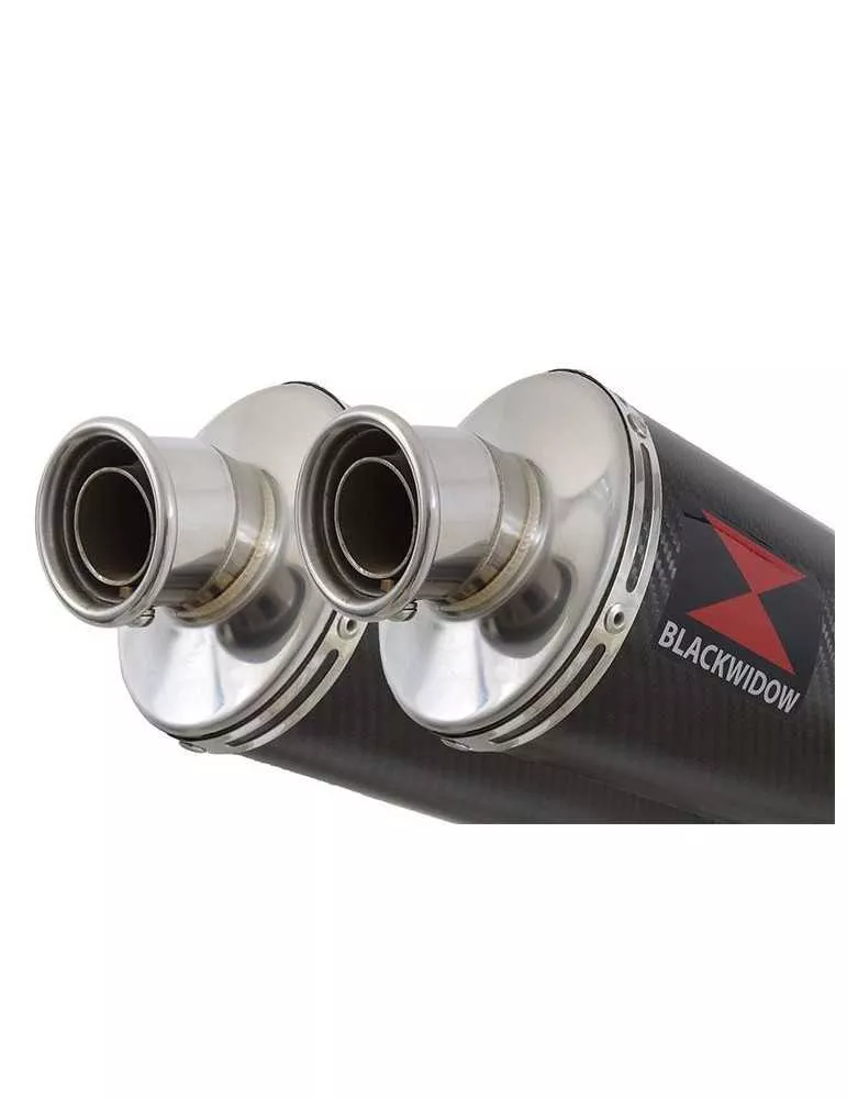 GPZ 500 S (EX500) 2-2 Exhaust Silencieux Kit & Ovale Noir Silencieux En Inox 400mm