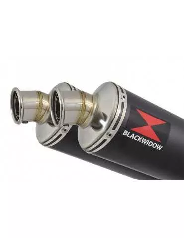 GPZ 500 S (EX500) 2-2 Exhaust Silencieux Kit & Rond Noir Silencieux En Inox 300mm