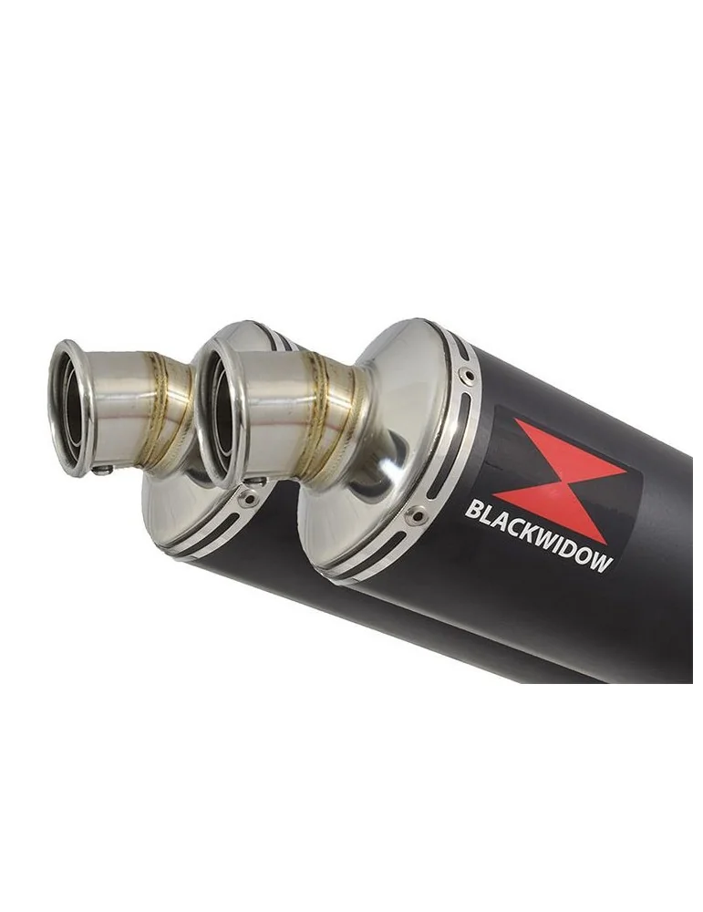 GPZ 500 S (EX500) 2-2 Exhaust Silencieux Kit & Rond Noir Silencieux En Inox 300mm