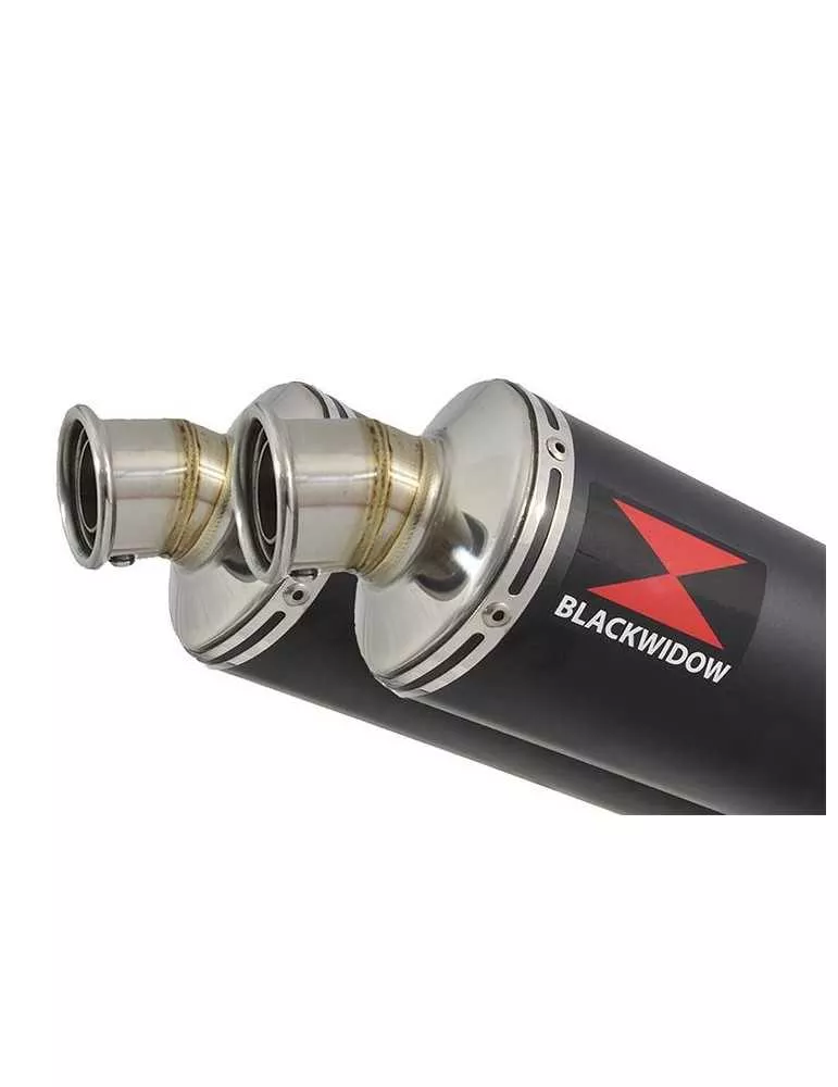GPZ 500 S (EX500) 2-2 Exhaust Silencieux Kit & Rond Noir Silencieux En Inox 300mm