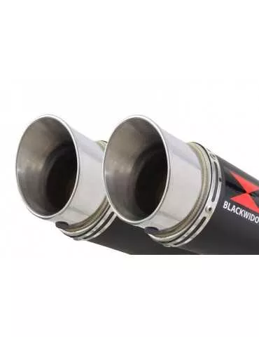 GPZ 500 S (EX500) 2-2 Exhaust Silencieux Kit & Rond GP Style Noir Silencieux En Inox 360mm