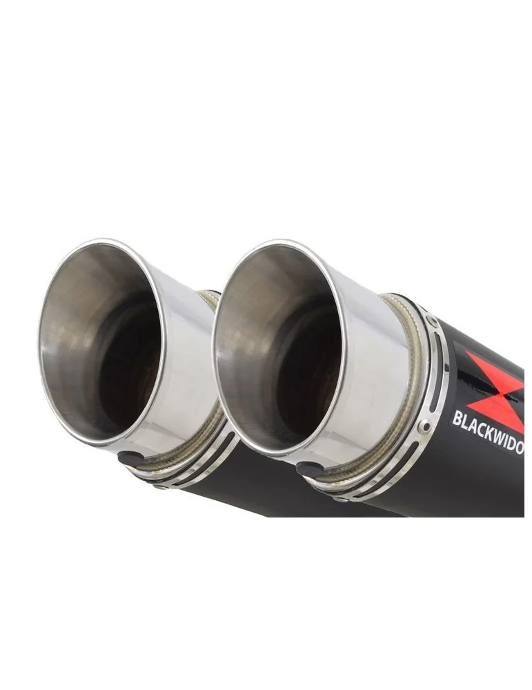 GPZ 500 S (EX500) 2-2 Exhaust Silencieux Kit & Rond GP Style Noir Silencieux En Inox 360mm