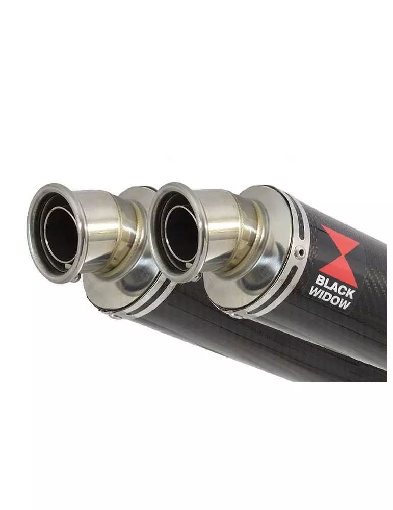 GPZ 500 S (EX500) 2-2 Exhaust Silencieux Kit & Silencieux GP Rond En Carbone 350mm