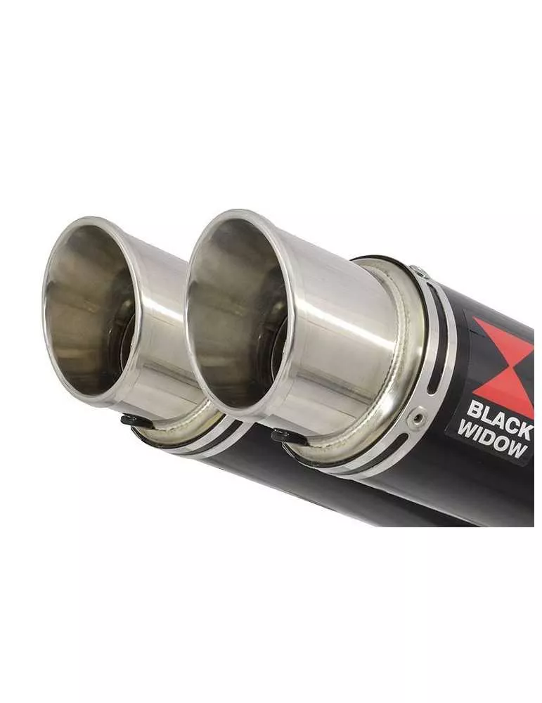 GPZ 500 S (EX500) 2-2 Exhaust Silencieux Kit & Rond GP Style Noir Silencieux En Inox 230mm