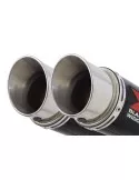 GPZ 500 S (EX500) 2-2 Exhaust Silencieux Kit & Silencieux GP Rond En Carbone & Canule en Titane 230mm