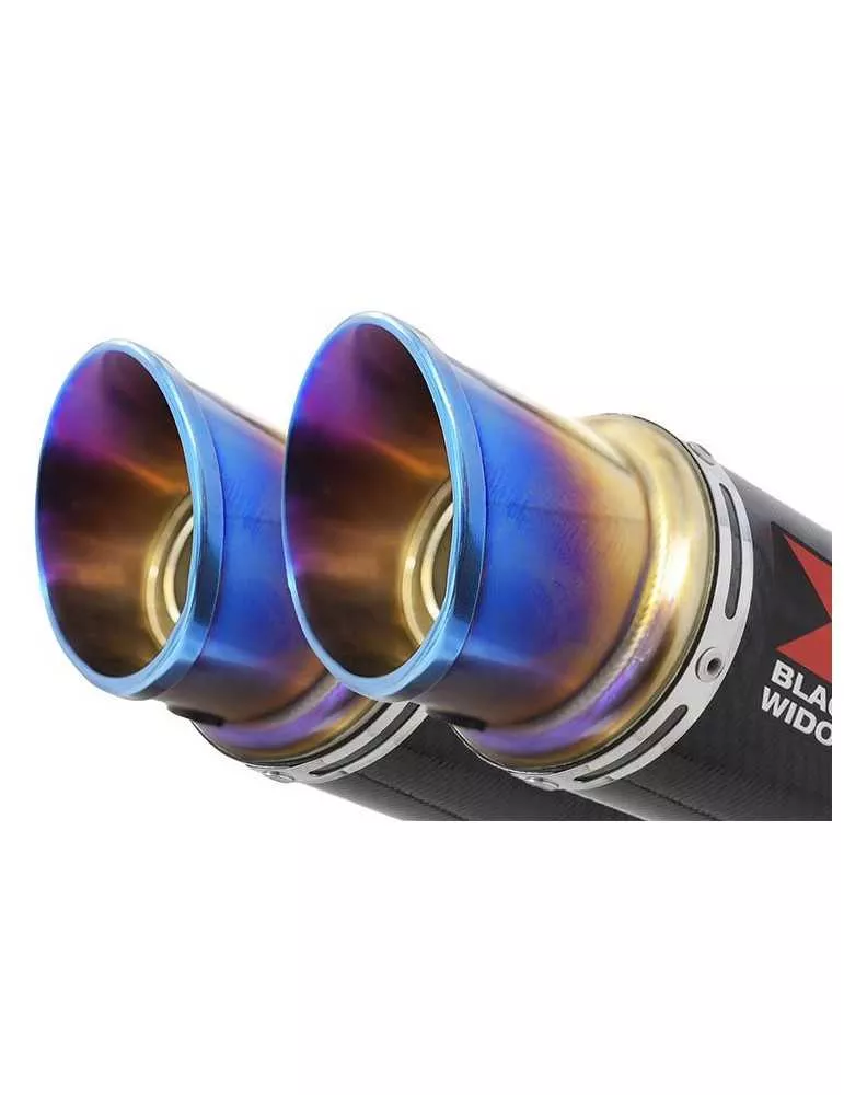 GPZ 500 S (EX500) 2-2 Exhaust Silencieux Kit & Silencieux GP Rond En Carbone & En Inox canule Anodisé 230mm