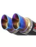 GPZ 500 S (EX500) 2-2 Exhaust Silencieux Kit & Silencieux GP Rond En Carbone & En Inox canule Anodisé 230mm