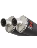 GPZ 500 S (EX500) 2-2 Exhaust Silencieux Kit & Ovale Noir Silencieux En Inox 230mm