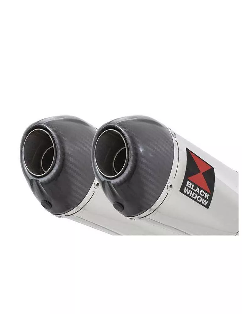 GPZ 500 S (EX500) 2-2 Silencieux Kit & Silencieux Ovale En Inox + Carbone 200mm