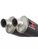GPZ 500 (EX500) 2-2 Silencieux Kit & Silencieux Ovale Noir En Inox 300mm