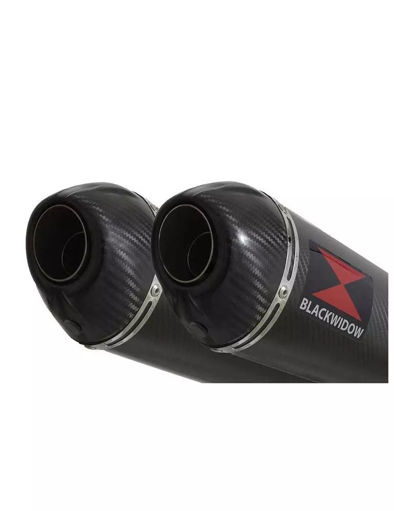 GPZ 500 (EX500) 2-2 Silencieux Kit & Silencieux Ovale En Carbone + Carbone 400mm