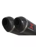 GPZ 500 (EX500) 2-2 Silencieux Kit & Silencieux Ovale En Carbone + Carbone 300mm