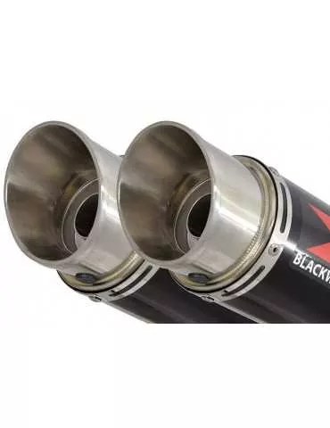 KAWASAKI GPZ1100 GPZ 1100 4-2 Ligne complète & Silencieux Rond GP Style Noir En Inox 360mm