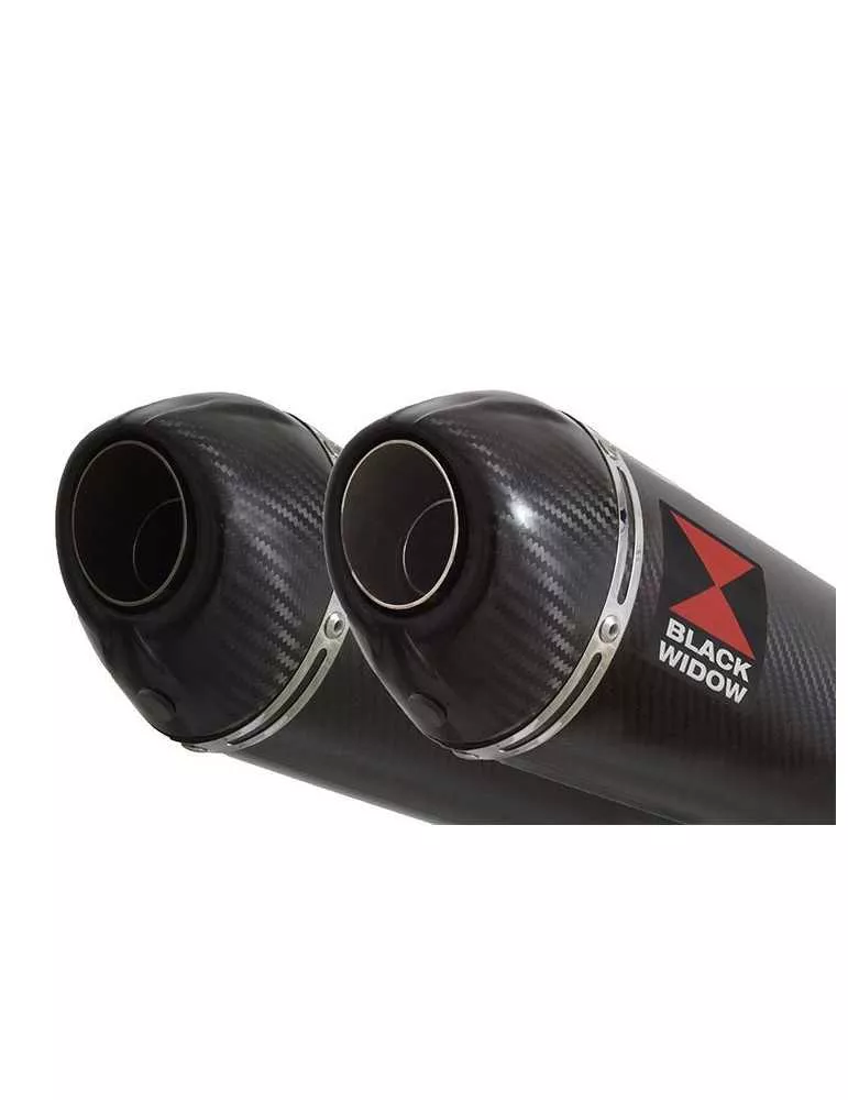GPZ 500 (EX500) 2-2 Silencieux Kit & Silencieux Ovale En Carbone + Carbone 200mm