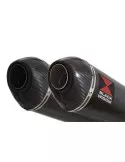 GPZ 500 (EX500) 2-2 Silencieux Kit & Silencieux Ovale En Carbone + Carbone 200mm