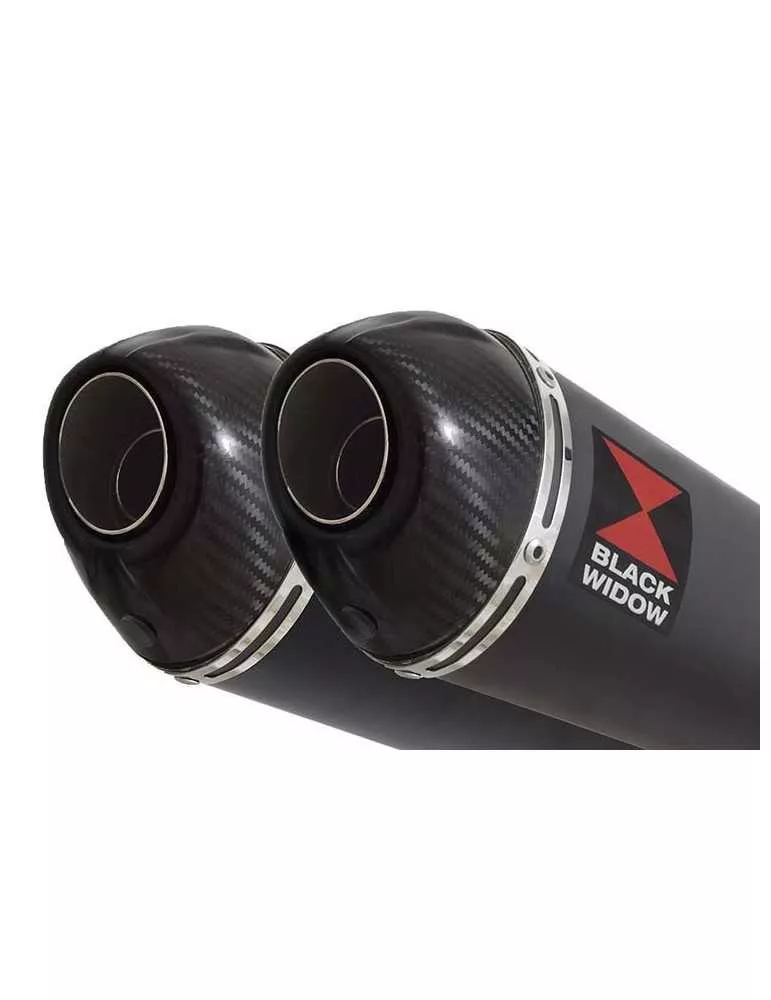 KAWASAKI GPZ1100 GPZ 1100 4-2 Ligne complète & Silencieux Ovale Noir En Inox + Canule en Carbone 200mm