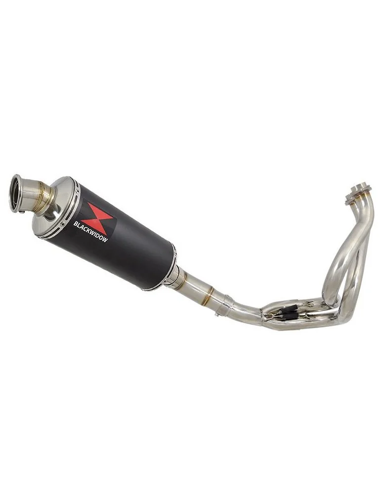 Kawasaki ER-6N ER-6F ER650 2005-2011 Passage Bas Decata Ligne complète + Silencieux Rond Noir En Inox 300mm