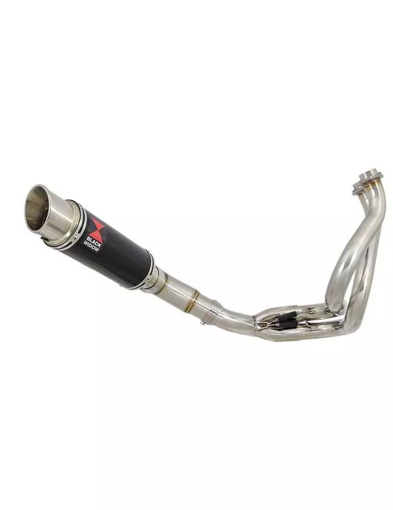 Kawasaki ER-6N ER-6F ER650 2005-2011 Passage Bas Decata Ligne complète + Silencieux Rond GP Style Noir En Inox 230mm