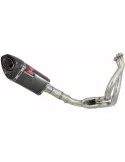 Kawasaki ER-6N ER-6F ER650 2005-2011 Passage Bas Decata Ligne complète + Silencieux Tri Ovale En Carbone 250mm