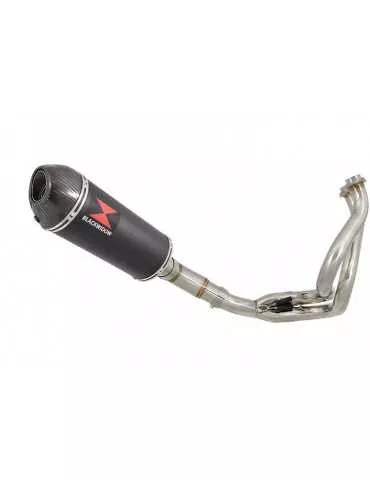 Kawasaki ER-6N ER-6F ER650 2005-2011 Passage Bas Decata Ligne complète + Silencieux Ovale Noir En Inox + Carbone  300mm