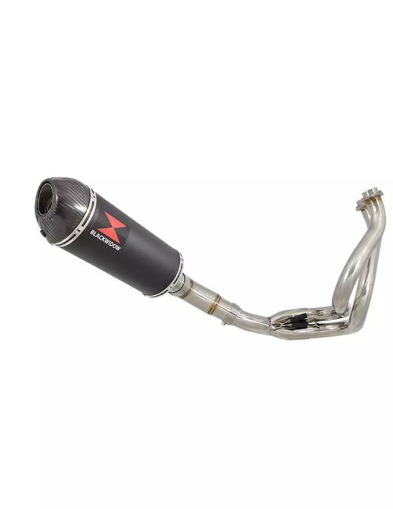 Kawasaki ER-6N ER-6F ER650 2005-2011 Passage Bas Decata Ligne complète + Silencieux Ovale Noir En Inox + Carbone  300mm