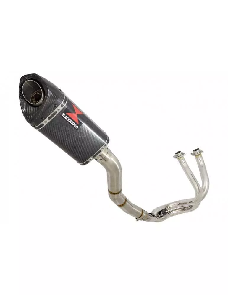 Kawasaki ER-6N ER-6F ER650 2005-2011 Passage Haut Decata Ligne complète + Silencieux Tri Ovale En Carbone 250mm