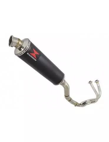 Kawasaki ER-6N ER-6F ER650 2005-2011 Passage Haut Decata Ligne complète + Silencieux Rond Noir En Inox 400mm