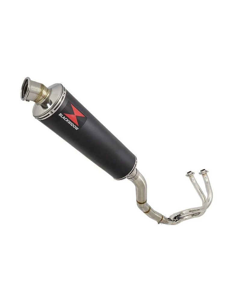 Kawasaki ER-6N ER-6F ER650 2005-2011 Passage Haut Decata Ligne complète + Silencieux Rond Noir En Inox 400mm