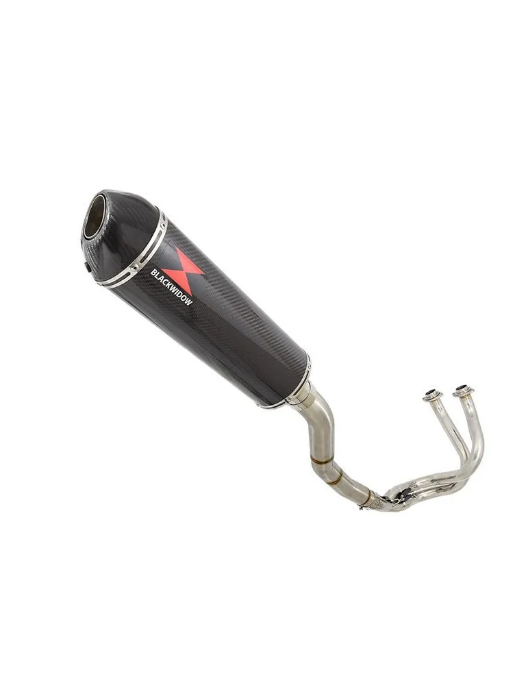 Kawasaki ER-6N ER-6F ER650 2005-2011 Passage Haut Decata Ligne complète + Silencieux Ovale en Carbone + Carbone 400mm