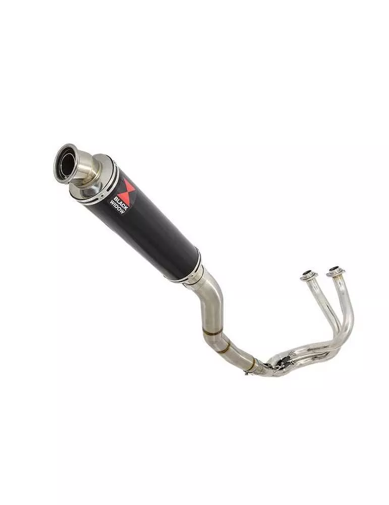 Kawasaki ER-6N ER-6F ER650 2005-2011 Passage Haut Decata Ligne complète + Silencieux Rond Noir En Inox 350mm