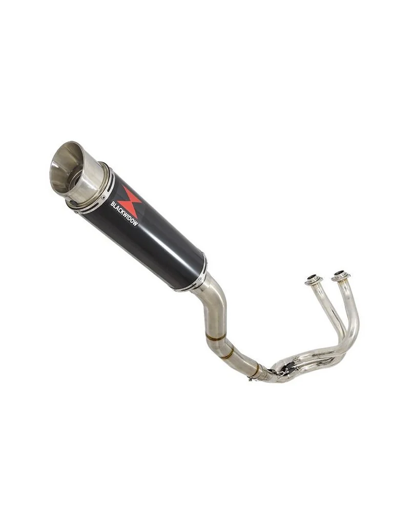 Kawasaki ER-6N ER-6F ER650 2005-2011 Passage Haut Decata Ligne complète + Silencieux Rond GP Style Noir En Inox 360mm