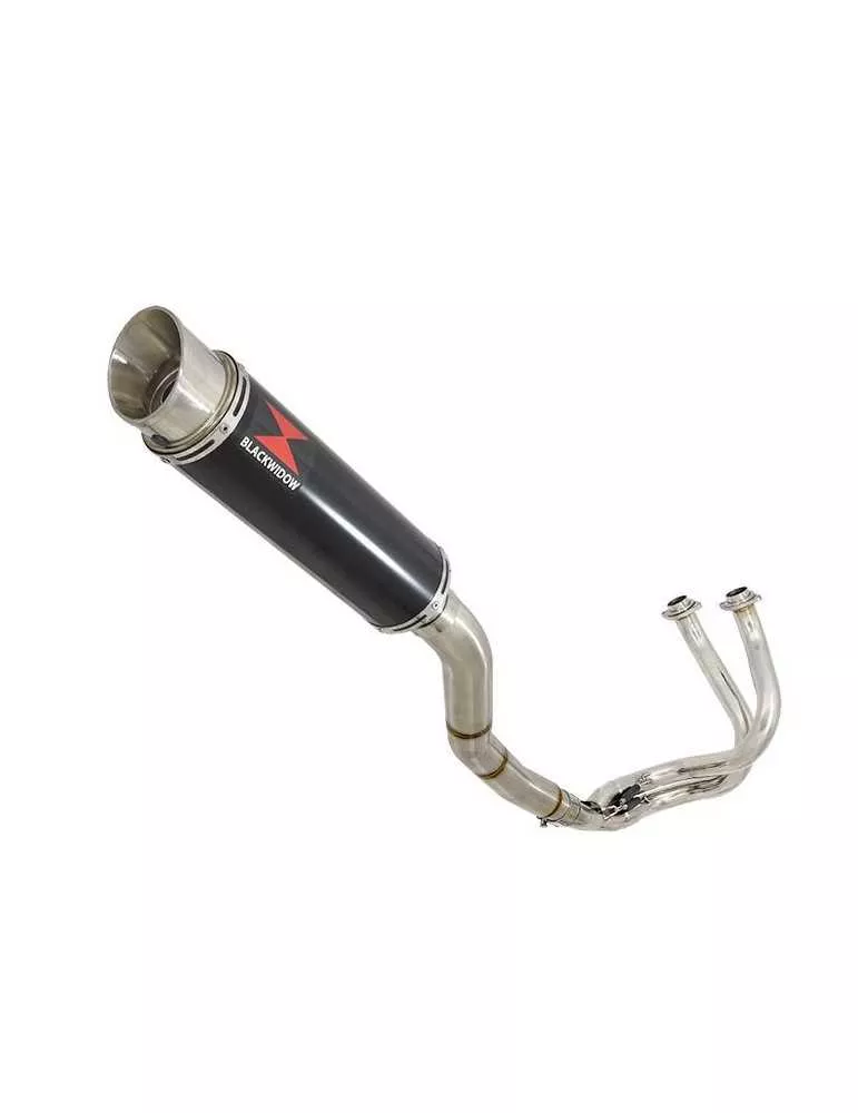 Kawasaki ER-6N ER-6F ER650 2005-2011 Passage Haut Decata Ligne complète + Silencieux Rond GP Style Noir En Inox 360mm