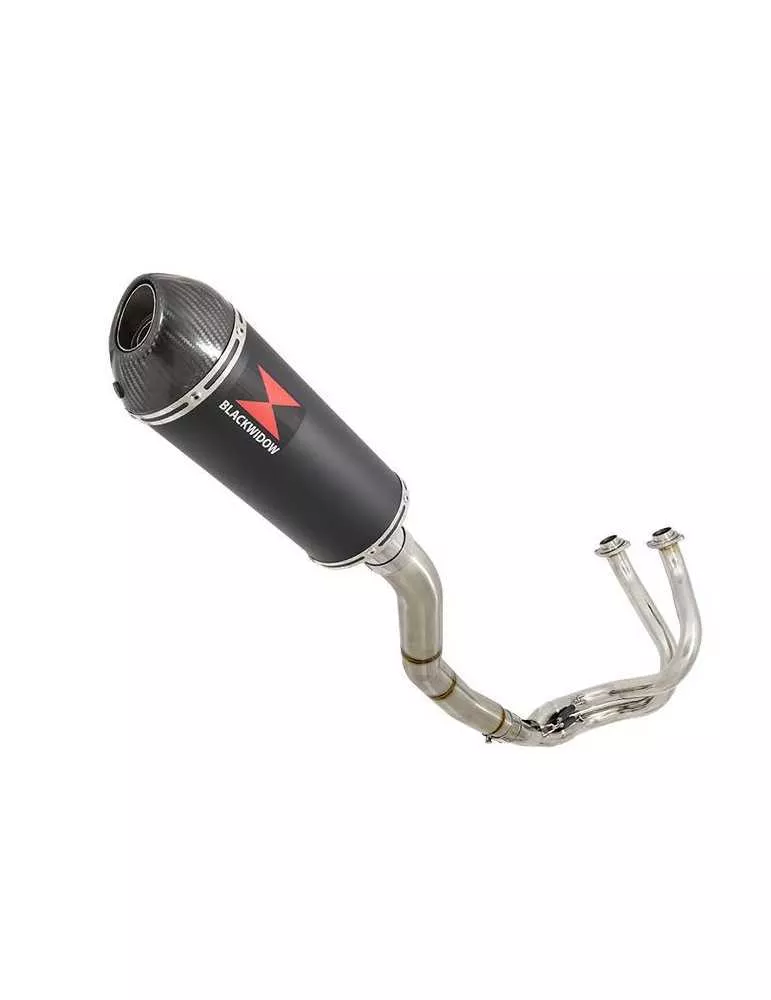 Kawasaki ER-6N ER-6F ER650 2005-2011 Passage Haut Decata Ligne complète + Silencieux Ovale Noir En Inox + Carbone 