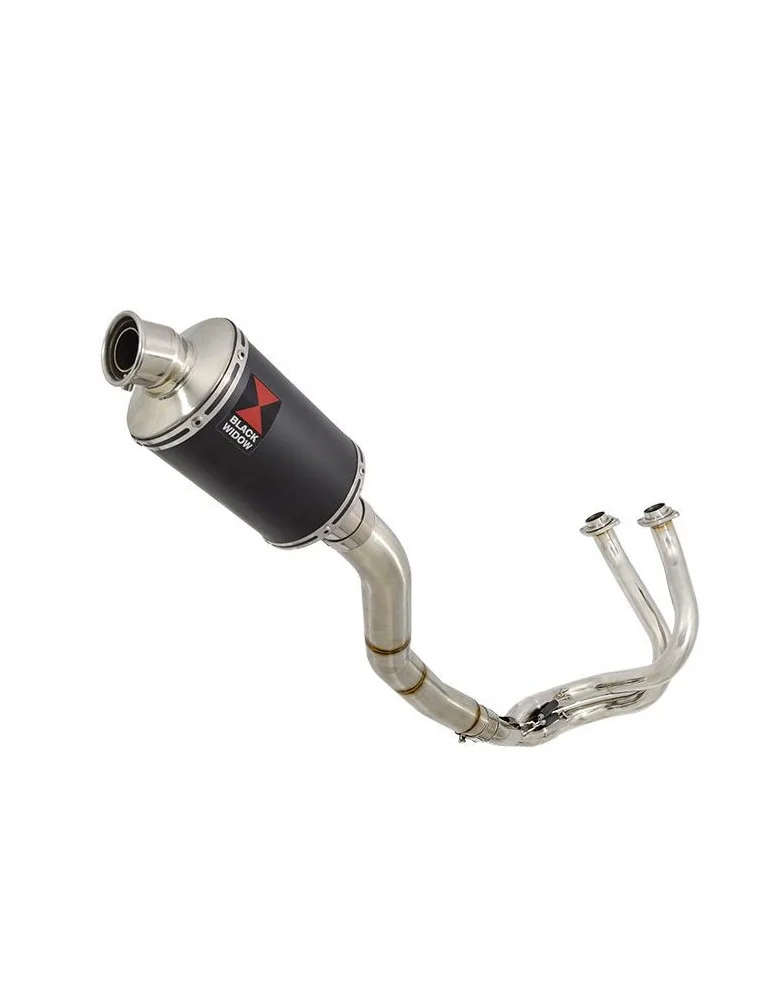 Kawasaki ER6 ER-6 ER650 2005-2011 Passage Haut Decata Ligne complète + Silencieux Ovale Noir En Inox 230mm