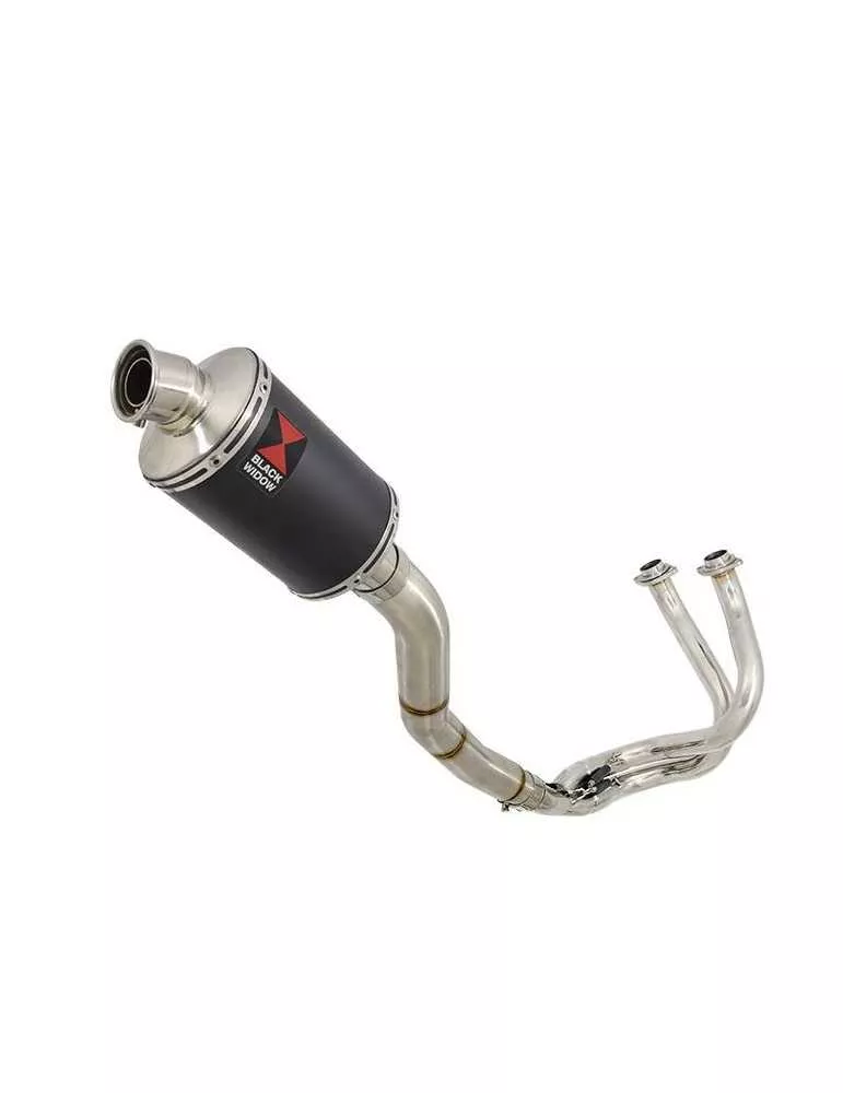 Kawasaki ER6 ER-6 ER650 2005-2011 Passage Haut Decata Ligne complète + Silencieux Ovale Noir En Inox 230mm
